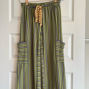 Free People Multicolor Striped Wide Leg Pants